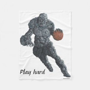 Cobertor De Velo Jogador de basquete de Golem Fantasia Art Blanket