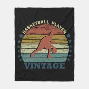 Cobertor De Velo Jogador de basquete vintage ao pôr do sol