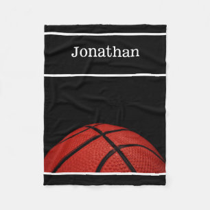Cobertor De Velo Jogador de basquetebol fa, adicione nome preto
