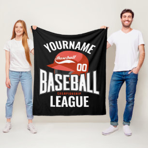 Cobertor De Velo Jogador de Beisebol Personalizado NOME Equipe Camp