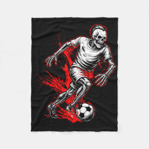 Cobertor De Velo Jogador de Futebol Esqueleto - Fantasma Assustador
