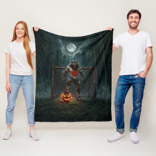 Cobertor De Velo Jogador de Futebol Lobisomem Arte de Terror de Hal