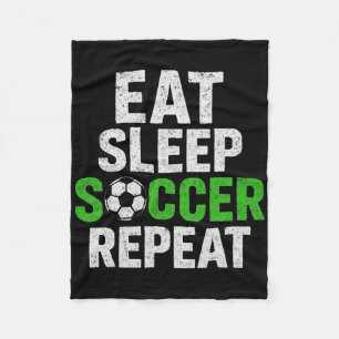 Cobertor De Velo Jogador de Futebol Retro Dizendo Comer Dormir Joga