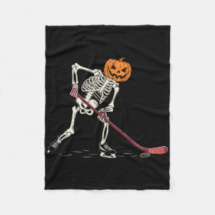 Cobertor De Velo Jogador de Halloween do Hockey Skeleton Jogador de