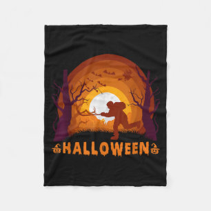 Cobertor De Velo Jogador de Hóquei E Silhueta Da Lua Funny Hallowee