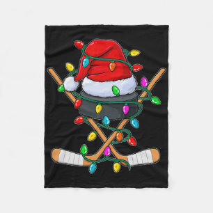 Cobertor De Velo Jogador de Hóquei no Gelo de Natal Chapéu do Papai