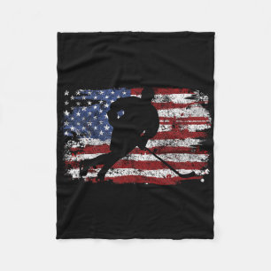 Cobertor De Velo Jogador de Hóquei no Gelo EUA Bandeira Americana P