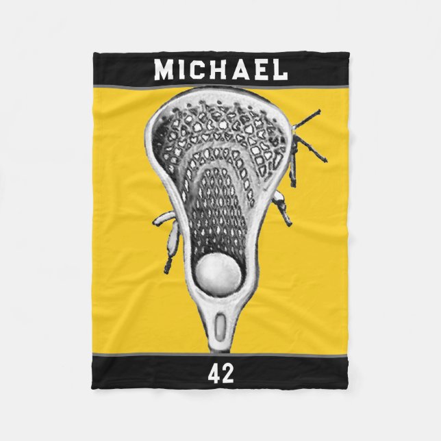 Cobertor De Velo Jogador de Lacrosse Personalizado (Frente)