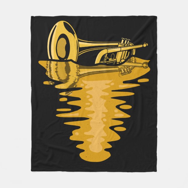 Cobertor De Velo Jogador de Trompete Musical Marchando Banda Trumpe (Frente)