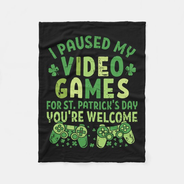 Cobertor De Velo Jogador Engraçado Eu Parei Minhas Videos games Por (Frente)