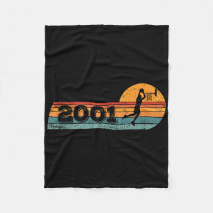 Cobertor De Velo Jogadores de basquete Vintage Nascer 2001 Birthday