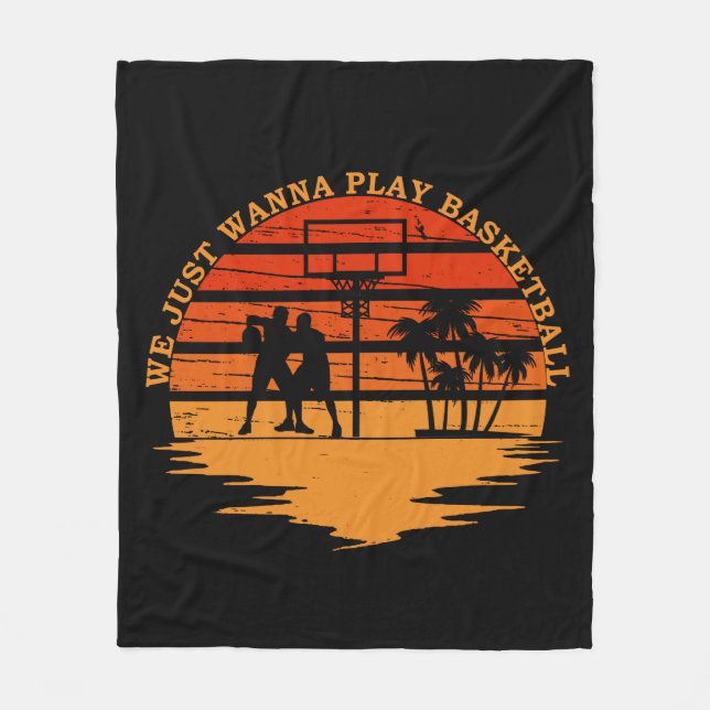 Cobertor De Velo Jogadores de basquetebol estilo vintage retro suns (Frente)