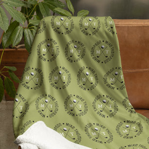 Cobertor De Velo Jogadores de Golf Logotipo Khaki Monograma inteiro