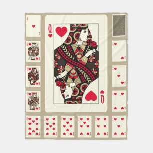 Cobertor De Velo Jogando cartas de "Hearts" no estilo antigo. Ori