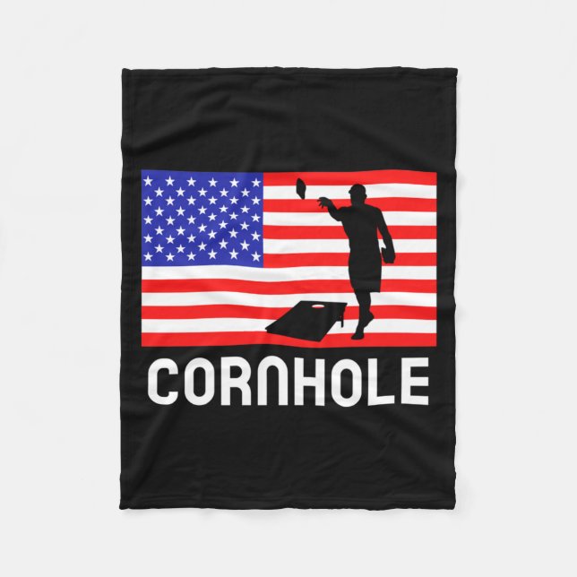 Cobertor De Velo Jogo de Tabuleiro Cornhole Homens Mulheres Bandeir (Frente)