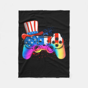 Cobertor De Velo Jogo de Vídeo Tie Dye 4 de Julho Bandeira American