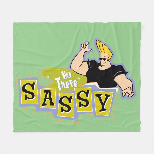 Cobertor De Velo Johnny Bravo - Ei, Lá Sassy (Frente (Horizontal))