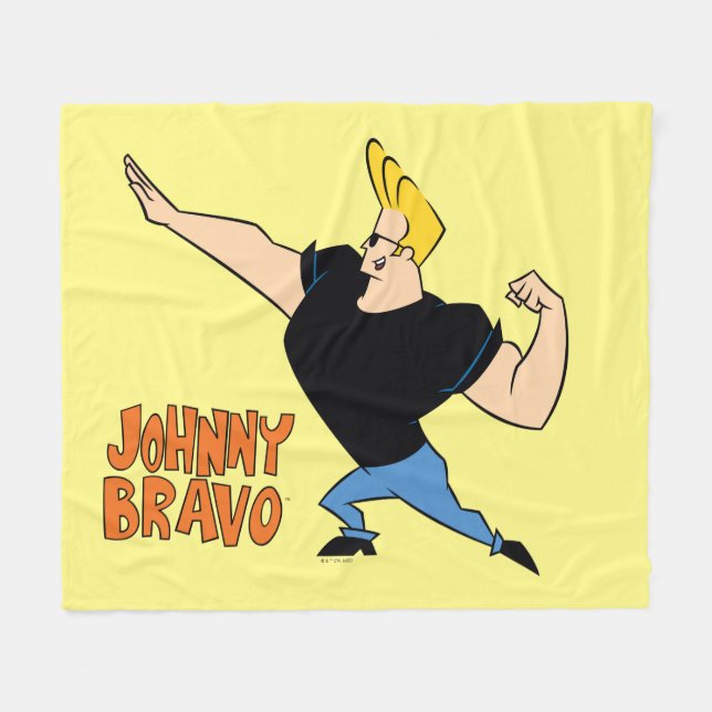Cobertor De Velo Johnny Bravo Flexing (Frente (Horizontal))