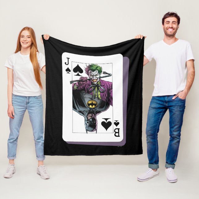 Cobertor De Velo Joker and Batman Spade Playing Card Illustration (In Situ)
