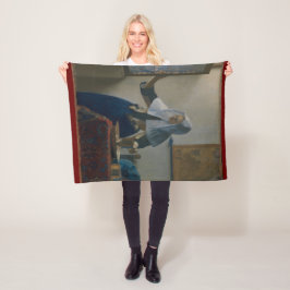 Cobertor De Velo Jovem Mulher Água Pitcher Vermeer Fleece Blanket