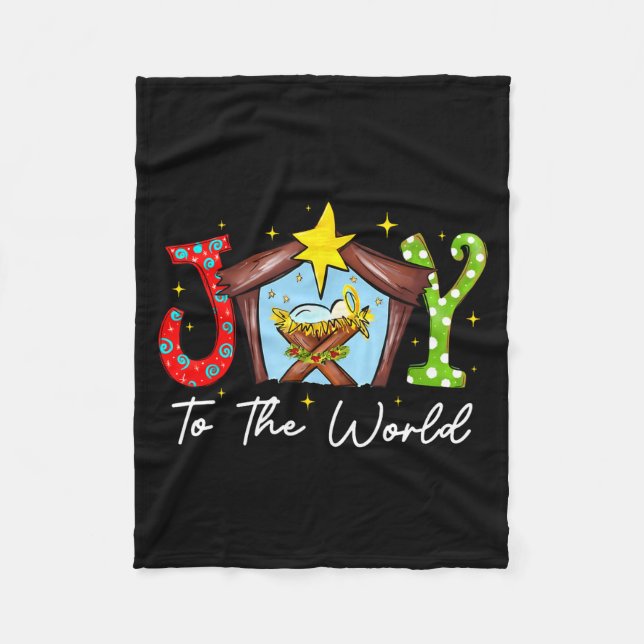 Cobertor De Velo Joy To The World Baby Jesus Christmas Nativity Sce (Frente)