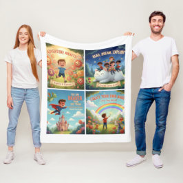 Cobertor De Velo Joyful Garden Adventures for Kids & Pets