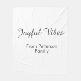 Cobertor De Velo Joyful Vibes red Christmas add family name date
