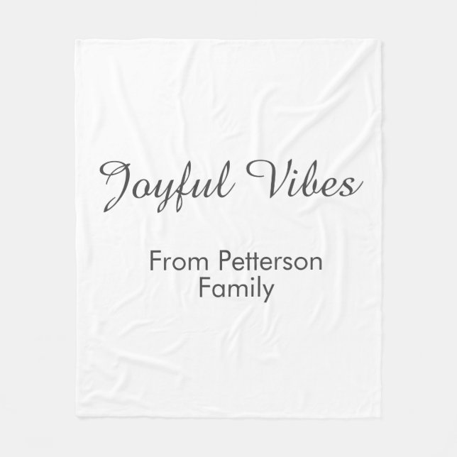 Cobertor De Velo Joyful Vibes red Christmas add family name date  (Frente)