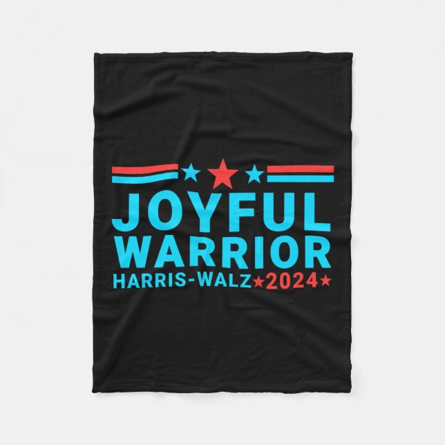 Cobertor De Velo Joyful Warrior Kamala Harris Tim Walz Walz 2024 (Frente)