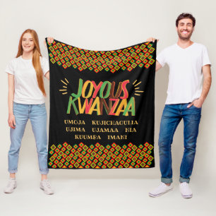 Cobertor De Velo Joyous Kwanzaa com Nguzo Saba