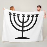 Cobertor De Velo Judeu Menorah (Símbolo do Judaísmo)<br><div class="desc">Esta design apresenta uma ilustração de uma menorah, usada pelas pessoas judaicas para celebrar o feriado de oito dias de Chanucá. A menorah é um candelabro com nove ramificações que é iluminado durante Chanucá. Oito dos nove ramos seguram luzes (velas ou lâmpadas de óleo) que simbolizam as oito noites do...</div>