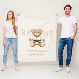 Cobertor De Velo Judo Black Belt Bear Baby Shower Collection