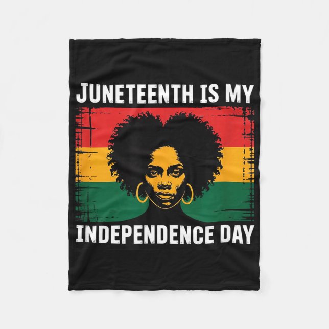 Cobertor De Velo Juneteenth é dia da independência mulher negra afr (Frente)