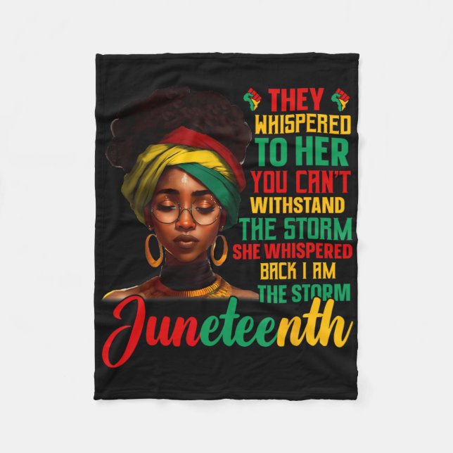 Cobertor De Velo Juneteenth Eu Sou A Tempestade Mulheres Negras Mês (Frente)