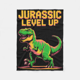 Cobertor De Velo Juric Level Up Pixel Dinosaur Aniversário Gamer 