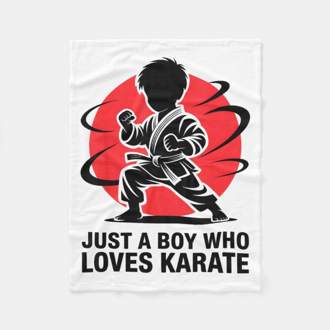 Cobertor De Velo Just A Boy Who Loves Karate Martial Arts Karate Lo (Frente)