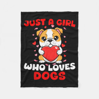 Cobertor De Velo Just A Girl Who Loves Dogs Cute Bulldog Pet Animal