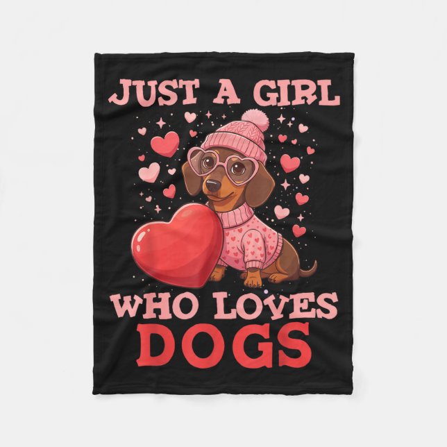 Cobertor De Velo Just A Girl Who Loves Dogs Cute Dachshund Pet Anim (Frente)