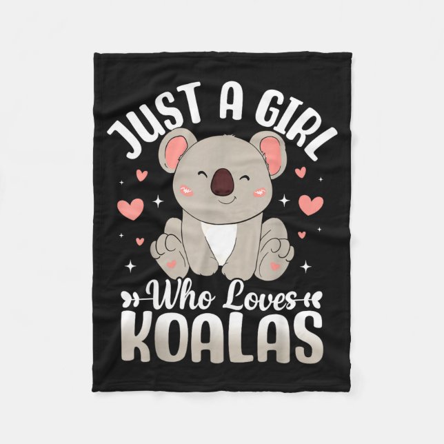 Cobertor De Velo Just A Girl Who Loves Koalas Cute Funny Koala Gift (Frente)