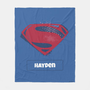 Cobertor De Velo Justice League Brush & Halftone Superman Symbol