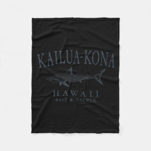 Cobertor De Velo Kailua - kona havaí tubarão retro ardósia arte pes