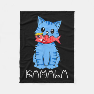 Cobertor De Velo Kamala Cat Come Peixe Engraçado Harris Trump 2024