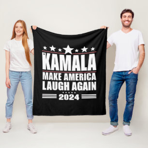 Cobertor De Velo Kamala Faça a América Rir Novamente Bandeira Ameri