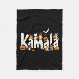 Cobertor De Velo Kamala Halloween Cat Pumpkin Witch Hat Lover Kamal