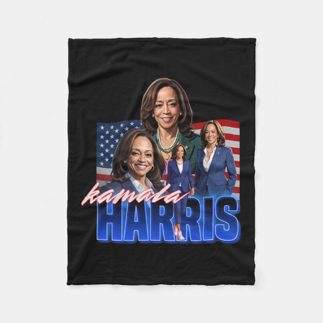Cobertor De Velo Kamala Harris American Flag Bootleg Reboot (Frente)