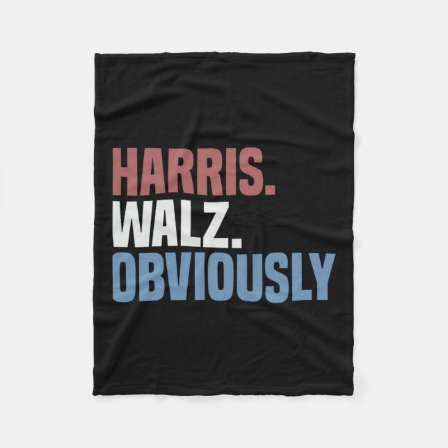 Cobertor De Velo Kamala W Obviamente, Eleições 2024 Harris Waltz 20 (Frente)