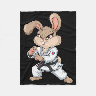 Cobertor De Velo Karate Bunny Arts Coelho Artes Marciais Engraçado
