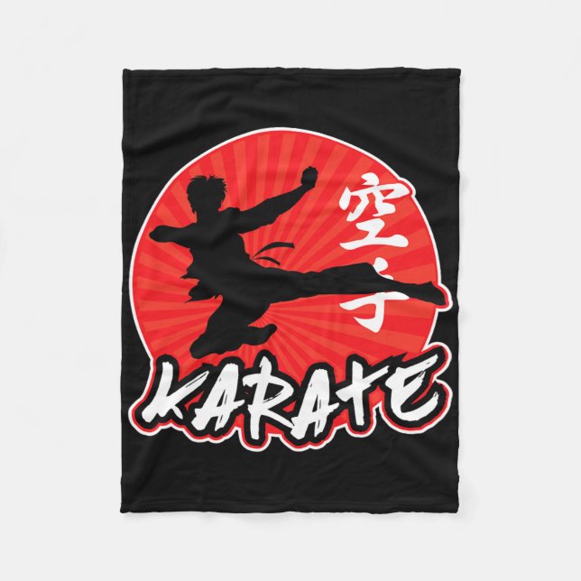 Cobertor De Velo Karate Jumping Side Kick Japonês (Frente)