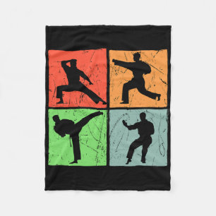 Cobertor De Velo Karate Retro Black Belt Japonês Artes Marciais Amo