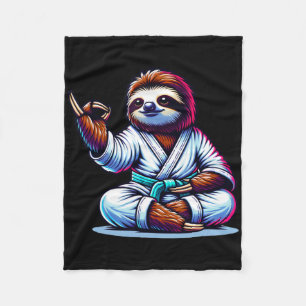 Cobertor De Velo Karate Sloth Abraçando Serenidade Calma